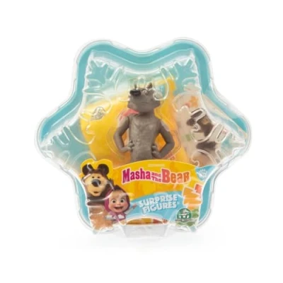 Imagen de Giochi Preziosi Masha y el Oso Lobo de 7 cm con Personaje Sorpresa, Paquete Forma Copo Nieve Pegatinas, Originales del Dibujo Animado Oso, para niños a Partir 3 años