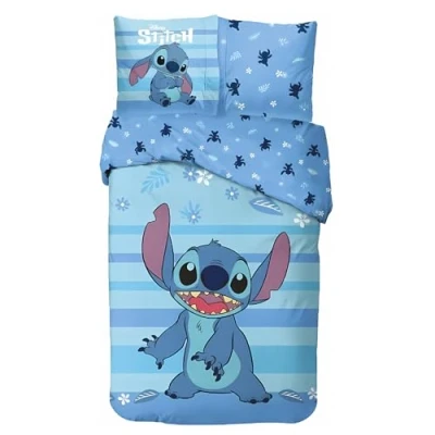 Imagen de Juego de cama para niños, funda nórdica reversible 140 x 200 cm, almohada 63 100% algodón (juego Lilo &amp; Stitch, Cm)
