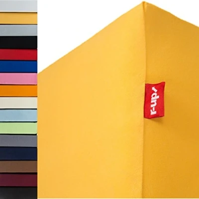 Imagen de r up Passt sábana bajera 140x200 160x200 hasta 35cm de alto muchos colores 100% algodón 130g/m² (amarillo soleado)