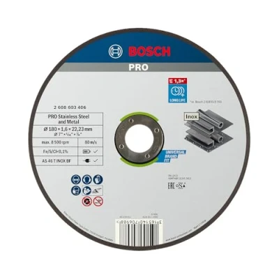 Imagen de Bosch 2 608 603 406 Disco de corte recto Expert for INOX Rapido AS 46 T BF, 180 mm, 1,6 mm (pack 1)