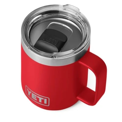 Imagen de YETI Rambler Mug, Vacuum Insulated Stainless Steel Stackable Mug with Magslider Lid, Rescue Red, 10 oz (296 ml)