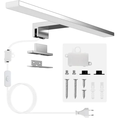 Imagen de Aogled Lámpara de Espejo Baño 40CM con Interruptor,10W Apliques Blanco Frío 6500K＆820LM IP44 a Prueba Agua,230V Luz para Clase II