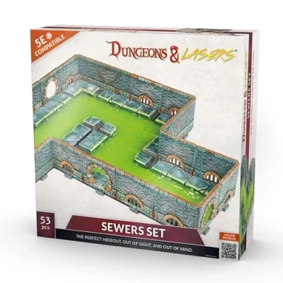 Imagen de Archon Studio Dungeons &amp; Lasers: Sewers Core Set Miniature Terrain Sin pintar Compatible con DND y otros juegos de rol mesa