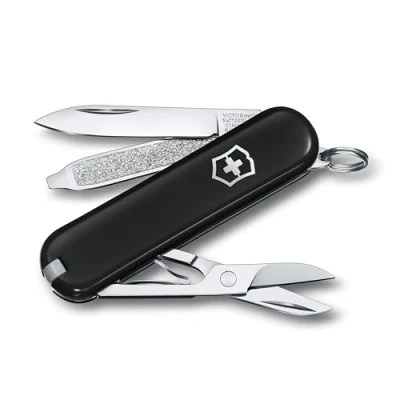 Imagen de Victorinox, Classic SD, Navaja Multiuso Suiza, Cuchillo bolsillo, Regalo, 7 Funciones, Hoja pequeña, Lima de uñas, Negro