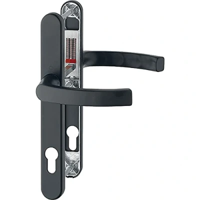 Imagen de HOPPE Picaporte Liège con placa estrecha de 30 mm, 72 82, color negro