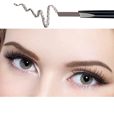 Imagen de ANIFER Lápiz de cejas Marrón oscuro Impermeable Automático Retráctil doble punta larga duración (Marrón oscuro/Dark brown # 2)
