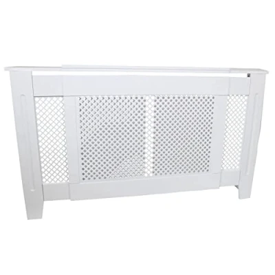Imagen de Monster Shop Cubreradiador para Esconder Ocultar Radiadores MDF Anchura Ajustable 1400 1920mm Cubierta Radiador Acabado Blanco Moderno Cubreradiadores Cubre con Cepillo Limpieza Gratis