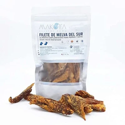 Imagen de MAKOTTA Filetes de Melva del Sur deshidratados Chuches para Perros y Gatos Premios Fuente Omega 3 Snacks Naturales Mascotas