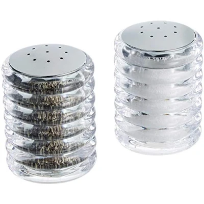 Imagen de Cole &amp; Mason H820950 Beehive Juego de Salero y Pimentero, Transparente/Plata, 70mm, Dispensadores Sal Pimienta, Acrílico/Cromo, Incluye 2 x Piezas
