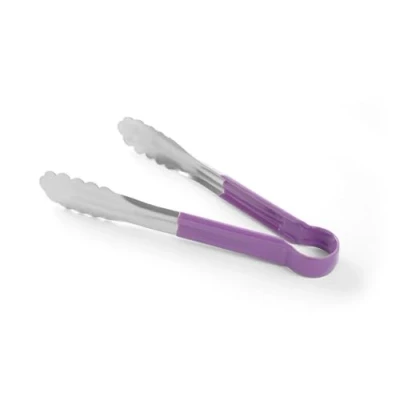 Imagen de HENDI pinzas para servir HACCP, mango en colores de cocina, alimentos, plancha, parilla, barbacoa, cocinar, asar, 300 mm, acero inoxidable, morado