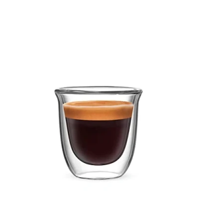 Imagen de Bialetti Set 2 Vaso Double Wall Firenze, 80ml, Aislamiento Térmico, Vidrio Borosilicato