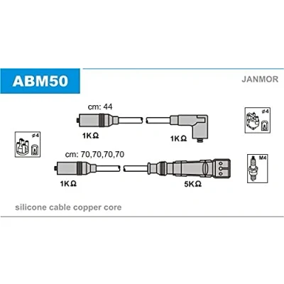 Imagen de JANMOR ABM50 Juego de Cables Encendido AUDI: A6 C4 Berlina, Cabriolet B4