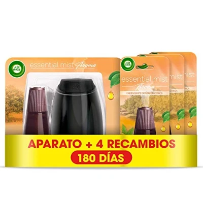 Imagen de Air Wick Essential Mist Aparato y 4 recambios de ambientador difusor aceites esenciales para casa con aroma a Explosión Cítrica, el embalaje puede variar