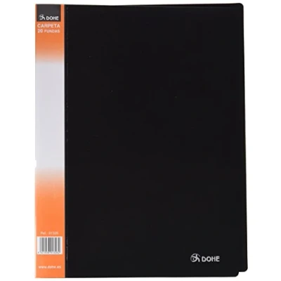 Imagen de Dohe 91326 Carpeta 20 fundas, lomo personalizable, color negro