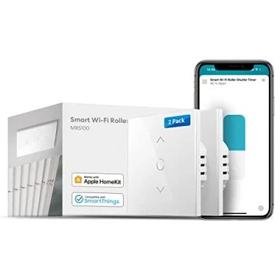 Imagen de Meross Interruptor de Cortina Alexa, Persianas LED Inteligentes WiFi, Compatible con Apple HomeKit Siri, Alexa y Google Assistant, Necesita Cable Neutro, Paquete 2