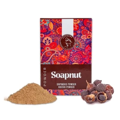 Imagen de AATMANA Jabón En Polvo Soapnut Powder Reetha Aritha Para El Cuidado Natural Del Cabello Acondicionador Limpiador Ayurvédico Hombres Y Mujeres 100 Grams