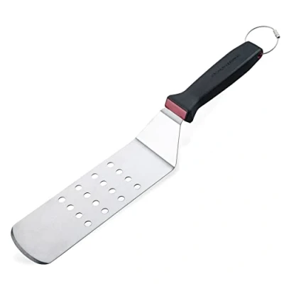 Imagen de espátula Presist perforada de acero inoxidable para dar vuelta y servir, gran accesorio barbacoa, ideal como espátula, hamburguesas o barbacoa