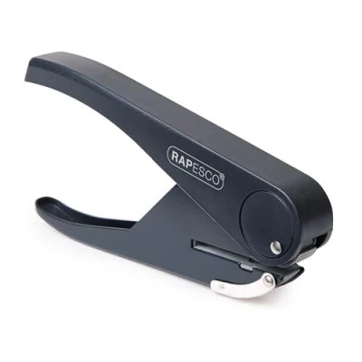 Imagen de Rapesco PF35A0G1 Perforadora de 1 Agujero Sole, Capacidad 23 Hojas, Negro