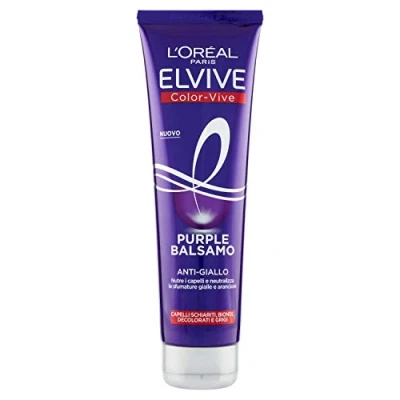 Imagen de L&#039;Oréal Paris Acondicionador antiamarillo Color Vive Purple, antiamarillento para cabello aclarado, rubio, Decoloreado y gris, 150 ml