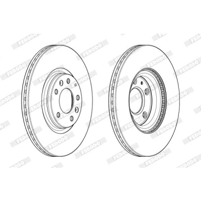Imagen de FERODO PREMIER DDF1880C Disco de freno 320 25 5 114,3 ventilado revestido sin accesorios FIAT: Ducato III Furgón