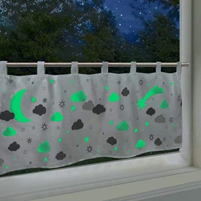 Imagen de Delindo Lifestyle Visillo fluorescente Dream, cortina para niños, moderna opaca la habitación de los niñas y blanco, 45 x 120 cm