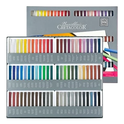 Imagen de Tizas pastel CRETACOLOR, resultado de color brillante, alta resistencia a la luz, 72 colores, se pueden pintar con agua, pigmentación completa, no engrasan y corren suavemente