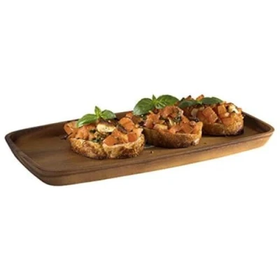 Imagen de APS tabla de servicio, madera acacia aceitada, bandeja madera, marrón, 18 x 30 cm, 2 cm altura