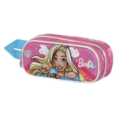 Imagen de Karactermania Barbie Rainbow 3D Double Estuche escolar para niños, Talla: One Size, Rosa