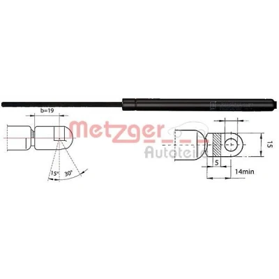 Imagen de METZGER 2110030 Amortiguador de maletero 610 512 VOLKSWAGEN: TRANSPORTER 3 Bus, Kasten