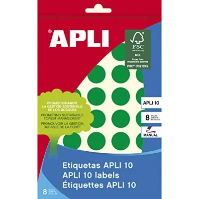 Imagen de APLI 2745 Etiquetas verdes (Ø 19) 8 hojas