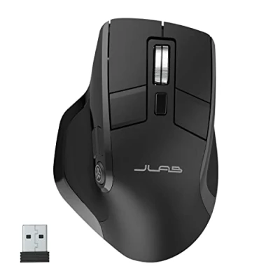 Imagen de JLab Ratón Inalámbrico Epic Conexión Mediante Bluetooth o Receptor USB, Ergonómico, Inalámbrico, Recargable, Multidispositivo, Silencioso, Compatible con Ordenador/portátil/Tableta/PC/Windows/Mac