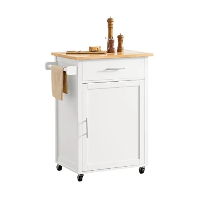 Imagen de SoBuy FKW102 WN Carrito Auxiliar de Cocina con un cajón y una Puerta Multifuncional 68x46x90 cm ES (68 x 46 90 cm)