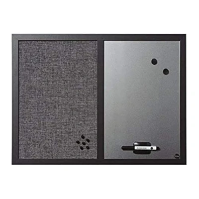 Imagen de Bi Office Black Shadow Pizarra Combinada de Doble Uso, Magnética y Tablón Tela Gris Claro, 60 x 45 cm