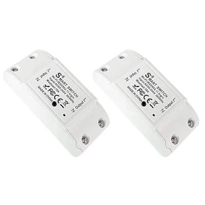Imagen de proAMEDEN Interruptor inteligente con WiFi, 220 V, Smart Switch app Tuya/Smart Life, compatible Alexa y Google Home (WIFI 10A). (2, White)
