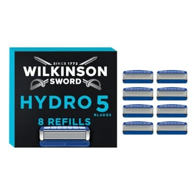Imagen de Wilkinson Sword Hydro 5 Skin Protection Regular Recâmbios de Cuchillas Afeitar para Hombre, Azul, 8 Unidades