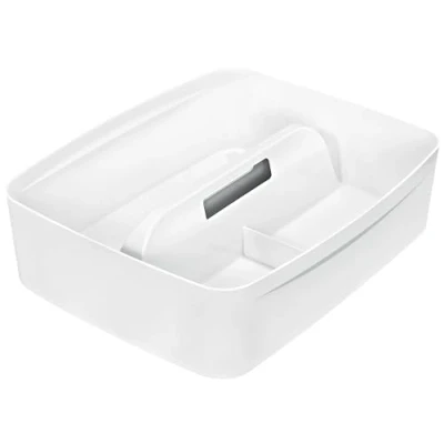 Imagen de Leitz Bandeja Organizadora Grande con Asa, Almacenamiento, MyBox, Impermeable, sin BPA y apta para alimentos, blanco, 53220001