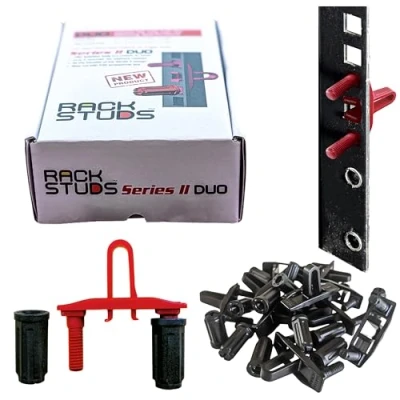 Imagen de Rackstuds DUO20 1RU Serie II Solución Universal para Montaje en Rack, Alternativa Fácil a Tornillos y Tuercas Tradicionales, Ideal Configuración de Hardware Servidores Pack 20