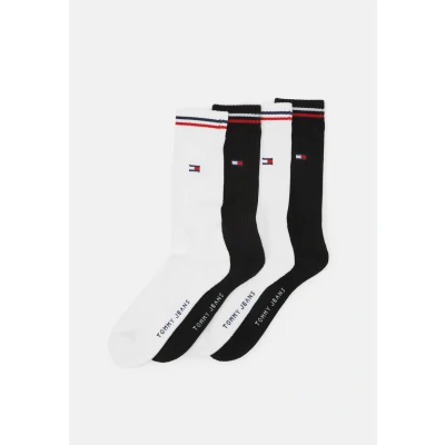 Imagen de Tommy Jeans Iconic Unisex 4 PACK Calcetines, Talla: 35 38, White/black