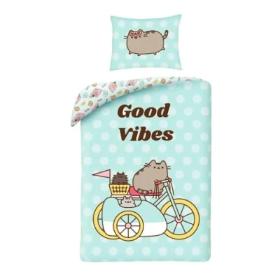 Imagen de Pusheen Juego de ropa cama, 100% algodón, funda nórdica 140 x 200 cm y almohada 70 90