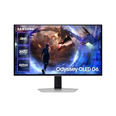 Imagen de Monitor gaming Samsung Odyssey OLED G6 LS27DG602SUXEN, 27&quot;, QHD, 0.03ms, Max 360Hz, FreeSync Premium Pro, Silver