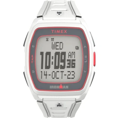 Imagen de Timex IRONMAN T300 Reloj unisex de 42 mm, pulsera en silicona blanca, esfera digital, caja blanca TW5M62500