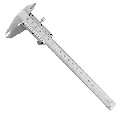 Imagen de Calibrador Vernier 0 150 mm, acero inoxidable Analógico interno Calibradores Regla de medición precisión Micrómetro Herramienta duradera con caja