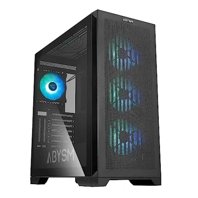 Imagen de ABYSM Gaming Caja PC Gamer Danube MURA BX300 Black ARGB E ATX, con 4 Ventiladores ARGB, Cristal Templado Lateral y Compatible Tarjetas Gráficas de hasta 415 mm
