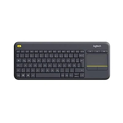 Imagen de Logitech K400 Teclado Táctil Inalámbrico Plus para TV con un Control Multimedia y Panel Táctil, Disposición QWERTZ Alemán Negro