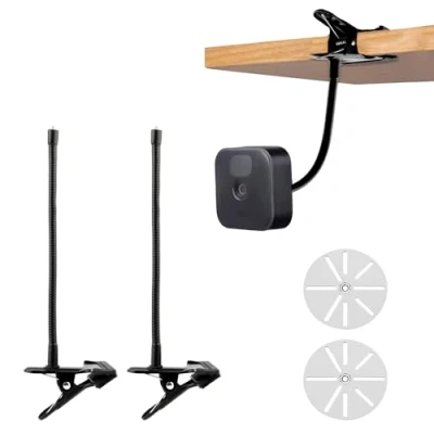 Imagen de Riisoyu 2 soportes flexibles de metal con universales para cámara Blink Mini EufyCam 1/2/EufyCam e Eufy Cam 2C/2C Pro/3/3C exterior interior