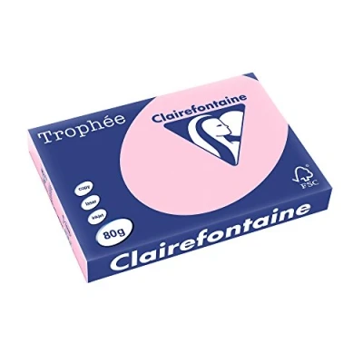 Imagen de Clairefontaine Trophée Resma de papel, 80 gr/m², 500 hojas, A3 (42 x 29.7 cm), color rosa