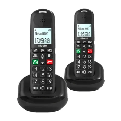 Imagen de Teléfono Alcatel XL685, Análogo, Teclas Grandes, Compatible con Audífonos, Negro