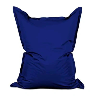 Imagen de Lumaland Puff Pera Gigante Bean Bag XXL para Interior &amp; Exterior con Funda Lavable 140cm x 180cm Bolsa de Frijoles rellenable Incl. 380 litros Perlas EPS [Azul Oscuro]