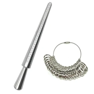 Imagen de TRIXES Medidor para Reino Unido Anillos Dedo Mandril Calibrador Kit Herramientas Joyería Anillo de Compromiso
