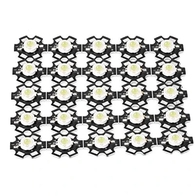 Imagen de Diodos LED, 25PCS 3W 3.2 3.4V Bombilla LED Chip Integrada Lámpara de Alta Luminosidad para Foco Proyector La SMD Diodo Granos DIY Iluminación(Blanco 10000 15000K)